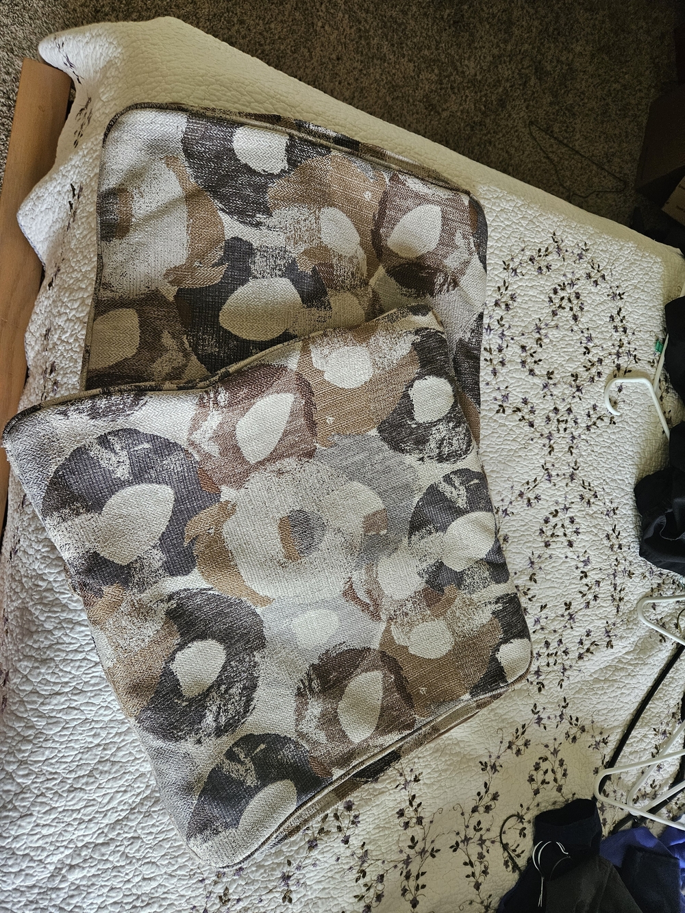 Neutral Abstract Pattern Seat Cushions - Set of 2
